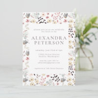 Boho rustique Botanique Blanc Gris Fête des mariée