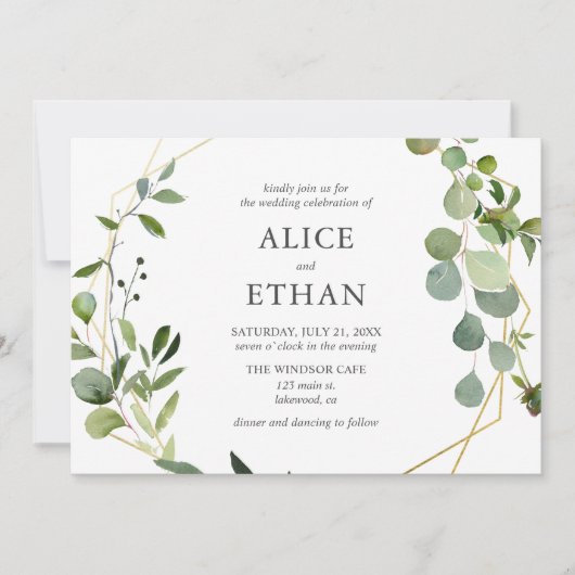 Invitation Boho rustique Botanique Mariage de verdure (Devant)