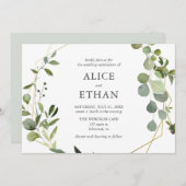 Invitation Boho rustique Botanique Mariage de verdure (Devant / Derrière)