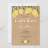 Invitation Boho Rustique Citron vert Couples Douche (Devant)