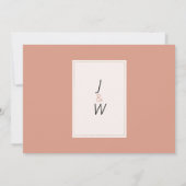 Invitation Boho rustique corail rose ivoire Merci floral (Dos)