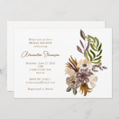 Invitation Boho Rustique Dusty Nature Botanique Bridal Brunch (Devant / Derrière)