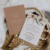 Invitation Boho rustique élégant Floral Mariage avant et arri