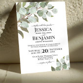 Invitation Boho rustique Eucalyptus & Verdure Mariage élégant