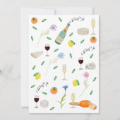 Invitation Boho Rustique Fête de Fiançailles Vin et Fromage (Dos)