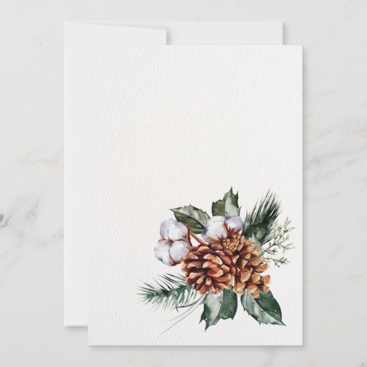 Invitation Boho rustique fête de Noël (Dos)