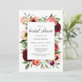Invitation Boho rustique Fête des mariées de charme botanique (Debout devant)