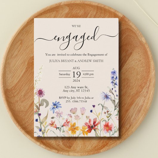 Invitation Boho rustique fleur sauvage