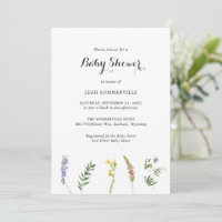 Boho Rustique Fleur sauvage Floral Élégant Baby sh