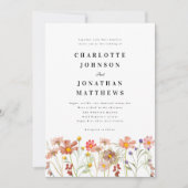 Invitation Boho Rustique Fleur sauvage Floral QR Code (Devant)