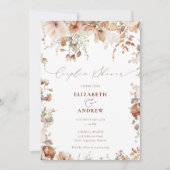 Invitation Boho Rustique Fleurs Jardin Couples Douche (Devant)