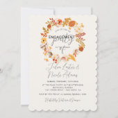 Invitation Boho Rustique Floral Automne Mariage Fiançailles (Devant)
