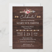 Invitation Boho Rustique Floral Grain Graduation (Devant)