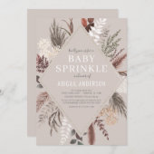 Invitation Boho Rustique Floral Pampas Grass Baby Sprinkle In (Devant / Derrière)