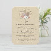 Invitation BOHO Rustique Herbe de Pampas Tropical Monogram Fl (Debout devant)