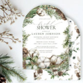 Invitation Boho rustique hiver verdure Fête des mariées Pinec