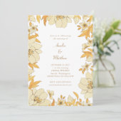 Invitation Boho Rustique Jaune Mariage frontalier (Debout devant)
