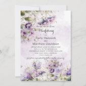 Invitation Boho Rustique Lavande violet Fleurs sauvages flora (Devant)