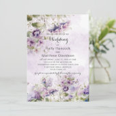 Invitation Boho Rustique Lavande violet Fleurs sauvages flora (Debout devant)