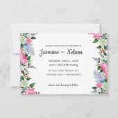 Invitation Boho Rustique mariage à la frontière florale lilas (Devant)