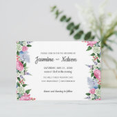 Invitation Boho Rustique mariage à la frontière florale lilas (Debout devant)