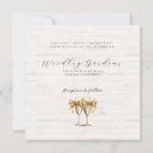 Invitation Boho Rustique Mariage de bois Floral (Dos)
