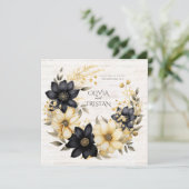 Invitation Boho Rustique Mariage de bois Floral (Debout devant)