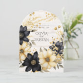 Invitation Boho Rustique Mariage de bois Floral (Debout devant)