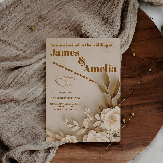 Invitation Boho Rustique | Mariage Élégant