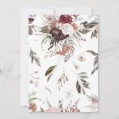 Invitation Boho rustique Mariage floral (Dos)