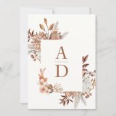 Invitation Boho Rustique Mariage Floral (Devant)