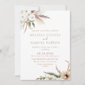 Invitation Boho rustique Mariage floral simple (Devant)