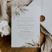 Invitation Boho rustique Mariage floral simple