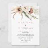 Invitation Boho rustique Mariage officiel simple avant et arr (Devant)