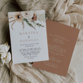 Invitation Boho rustique Mariage officiel simple avant et arr
