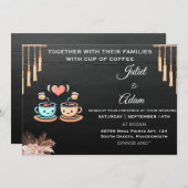Invitation boho rustique moderne élégant Mariage café (Devant / Derrière)
