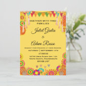 Invitation boho rustique moderne élégant mariage mexicain (Debout devant)