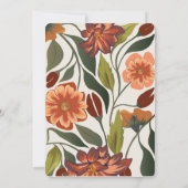 Invitation Boho Rustique moderne Floral Mariage de automne Pe (Dos)