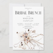 Invitation Boho Rustique Neutral Fleurs séchées Brunch nuptia (Devant)
