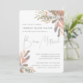 Invitation Boho rustique neutre Floral B'nai Mitzvah (Debout devant)