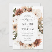 Invitation Boho rustique Neutre Mariage Floral S2 (Devant)