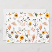 Invitation Boho rustique orangé tournesol photo 1er anniversa (Dos)