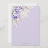 Invitation Boho Rustique Pampas Fleur Violette Quinceañera In (Dos)
