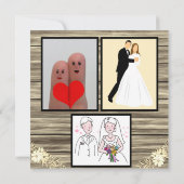 Invitation Boho rustique Parties scintillant dorée Mariage e (Dos)