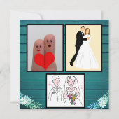 Invitation  Boho Rustique Parties scintillant verte Mariage e (Dos)