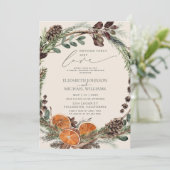Invitation Boho rustique Rien de fantaisie Juste Amour Citrus (Debout devant)