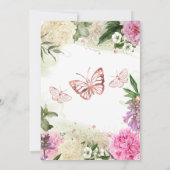 Invitation Boho Rustique rose blanc violet Mariage Floral (Dos)