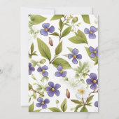 Invitation Boho Rustique Sage Floral Vert & Blanc Mariage (Dos)