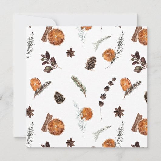 Invitation Boho Rustique séché Orange Wreath fête de Noël (Dos)