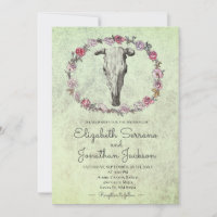 Boho rustique Sud-Ouest Vache Crâne et Rose Floral